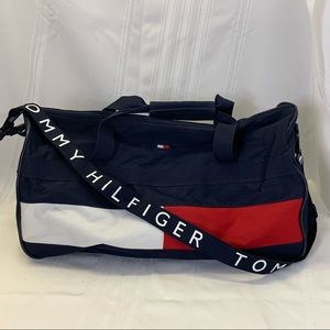 Tommy Hilfiger Duffle Bag Athletic Tote Red Blue